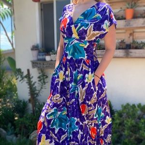 Vintage Abstract Print Dress